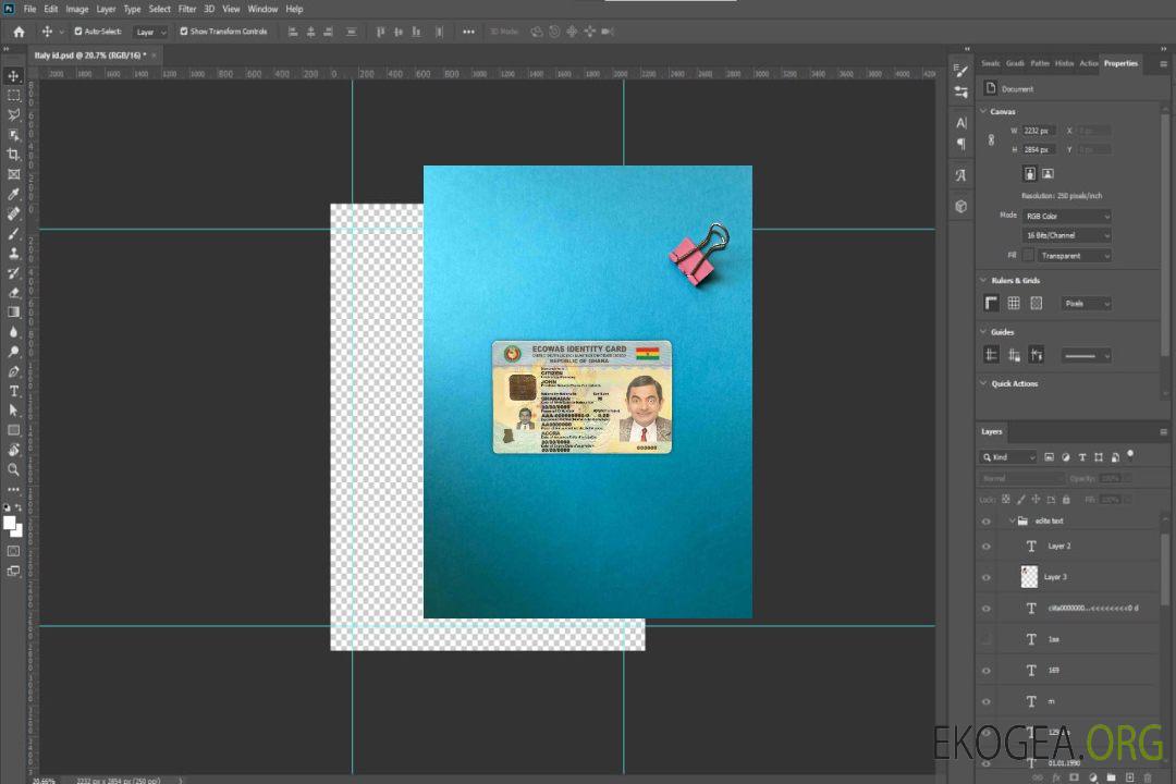 Photolook d'identité du Ghana AVANT template Photolook d'identité du Ghana AVANT template